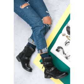 Queentina Bottes plates Rock le noir 1 Queentina Bottes plates Rock le noir 1