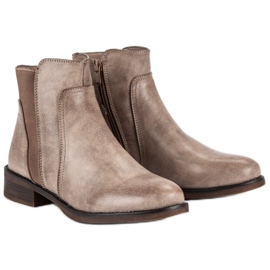 Super Mode Bottes à talons plats brun 3