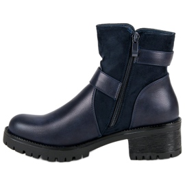 Ideal Shoes Bottes bleu marine sur la plate-forme 1