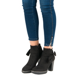 Cm Paris Bottines Chelsea en daim à nœud le noir 4