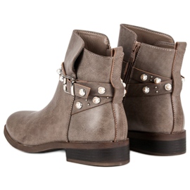 Super Mode Bottes Avec Des Perles brun 2
