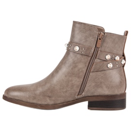 Super Mode Bottes Avec Des Perles brun 1