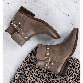 Super Mode Bottes Avec Des Perles brun 6
