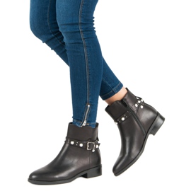 Super Mode Bottes avec perles le noir 6