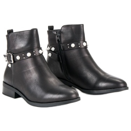 Super Mode Bottes avec perles le noir 4