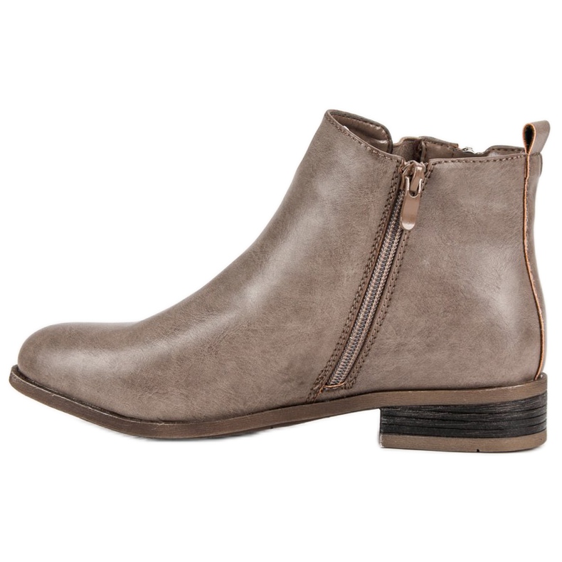 Kayla Bottines beiges à talon plat 1