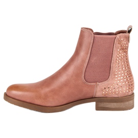Super Me Bottines Chelsea avec cristaux rose 1