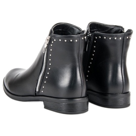 Super Me Bottes classiques avec une fermeture éclair décorative le noir 2