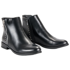 Super Me Bottes classiques avec une fermeture éclair décorative le noir 3