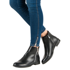 Super Me Bottes classiques avec une fermeture éclair décorative le noir 5