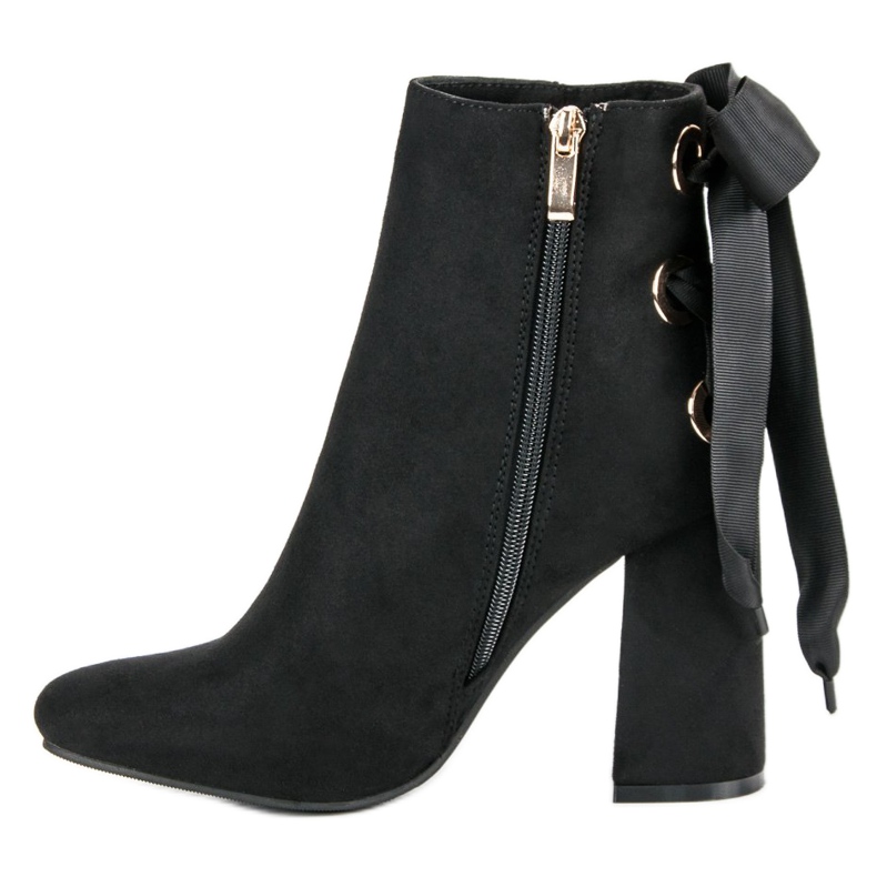 Ideal Shoes Bottes sexy sur le poste le noir 1