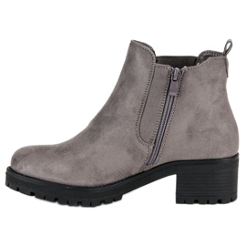 Ideal Shoes Chelsea boots grises à talon plat 1