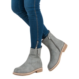 Super Me Bottes confortables sur un talon plat gris 5