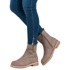Super Me Bottes confortables sur un talon plat brun 5