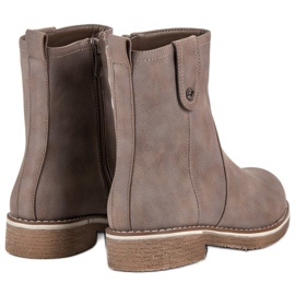 Super Me Bottes confortables sur un talon plat brun 3