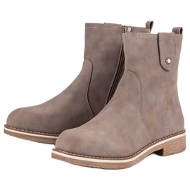 Super Me Bottes confortables sur un talon plat brun 2