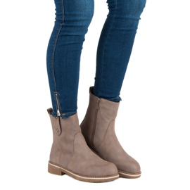 Super Me Bottes confortables sur un talon plat brun 4