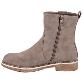 Super Me Bottes confortables sur un talon plat brun 1