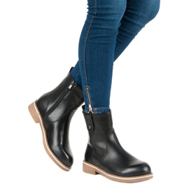 Super Me Bottes confortables sur un talon plat le noir 5