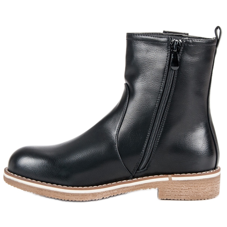 Super Me Bottes confortables sur un talon plat noir 1