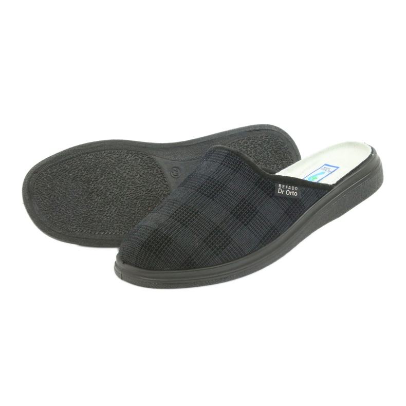Chaussures pour hommes Befado125m pantoufles, pantoufles de santé le noir gris 4