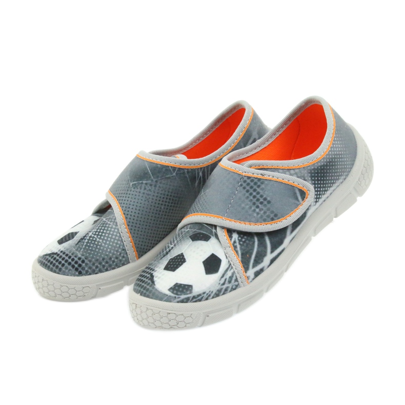 Befado chaussures pour enfants pantoufles baskets 557X038 noir orange gris 4