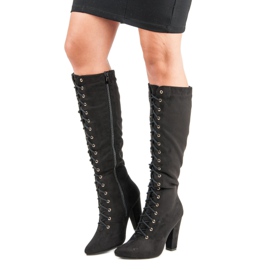 Cm Paris Bottes à lacets noir 1