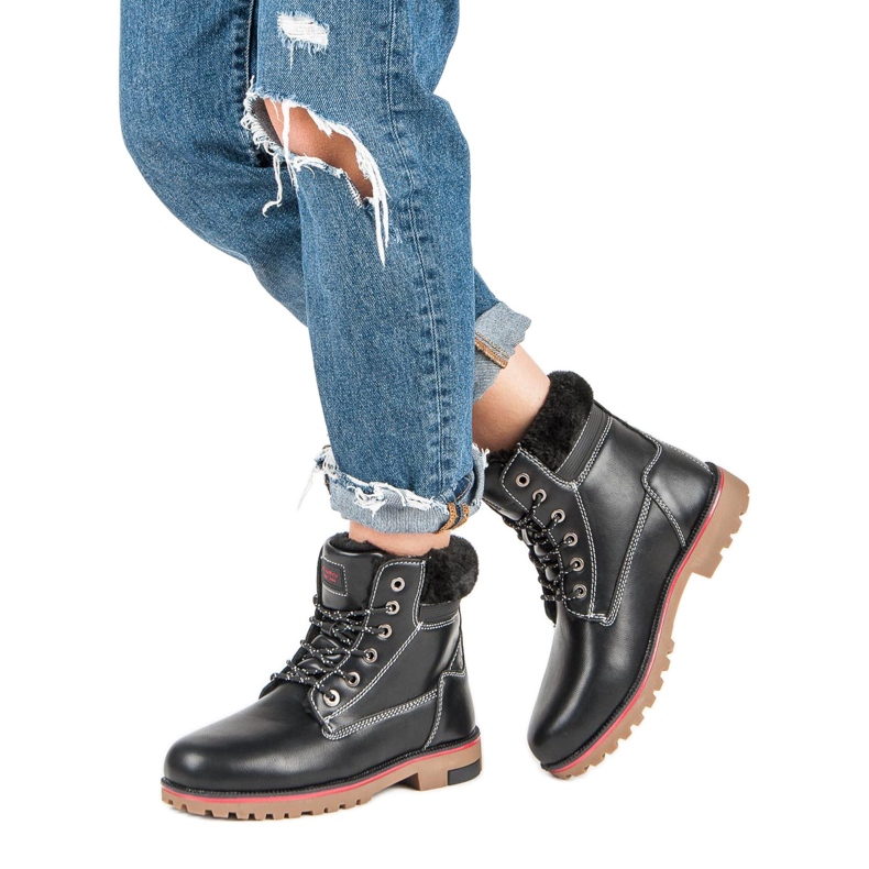 Arrigo Bello Trappeurs d'hiver chauds noir 2