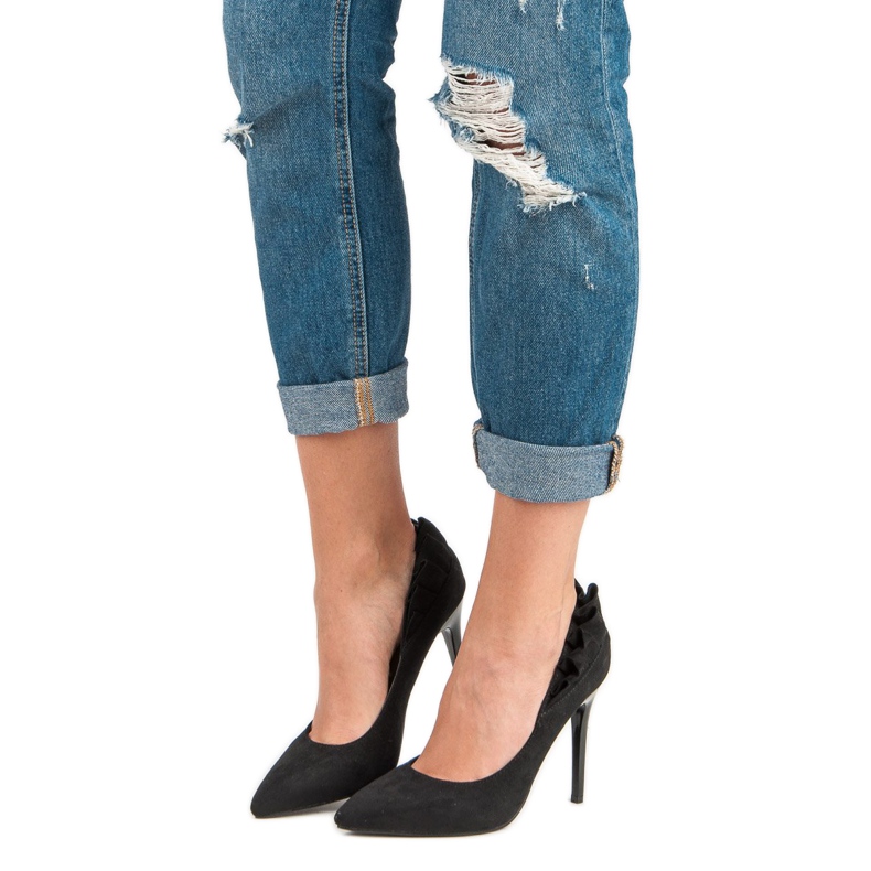 Talons hauts noirs élégants le noir 1