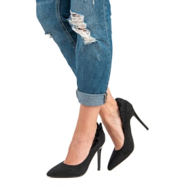 Talons hauts noirs élégants le noir 2