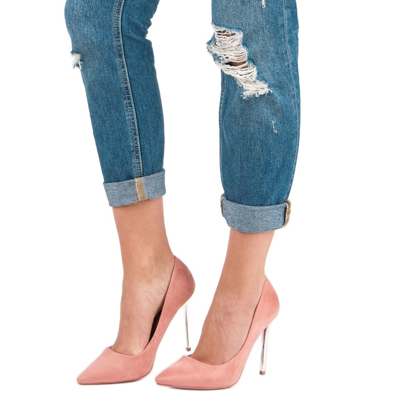 Seastar Escarpins en daim poudré rose 1