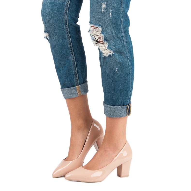 Escarpins classiques laqués brun 1