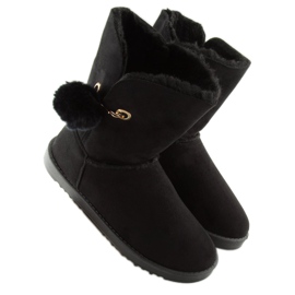 Emuses noires à pompon SP04P Noir le noir 3