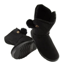 Emuses noires à pompon SP04P Noir le noir 2