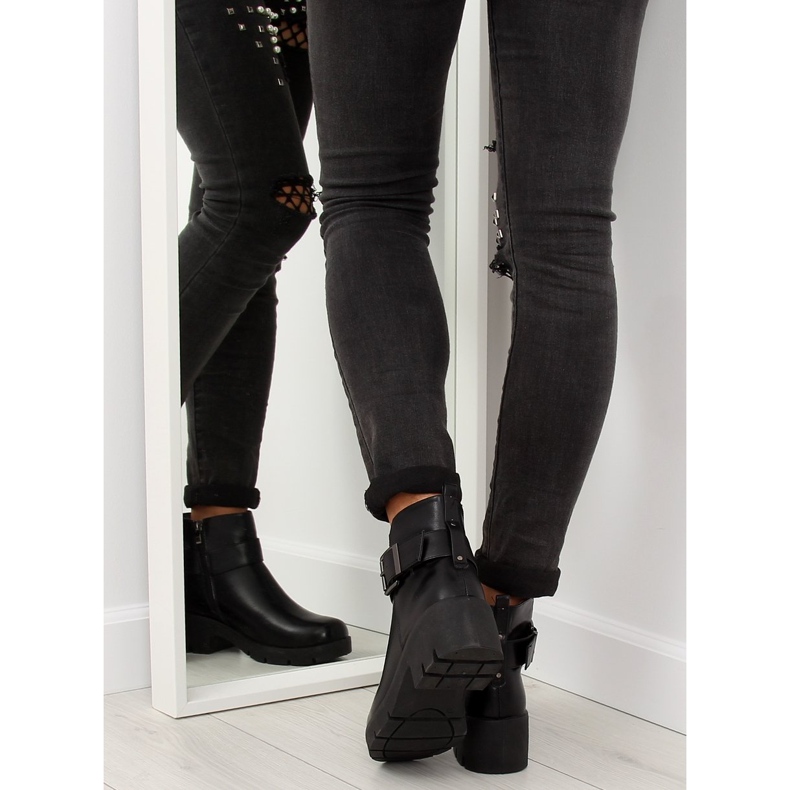 Bottes noires sur semelles épaisses 9996-1 Noir 1