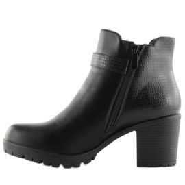 Bottines noires à talons larges noir 18001-6 Noir le noir 2