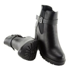Bottines noires à talons larges noir 18001-6 Noir le noir 4
