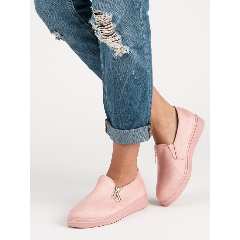 Slipons en daim roses 2