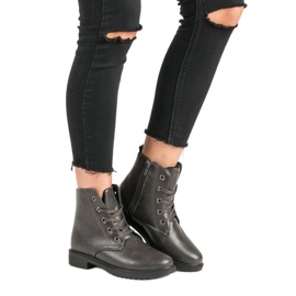 Bottines à lacets classiques gris 2
