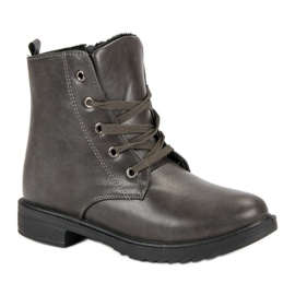 Bottines à lacets classiques gris 4