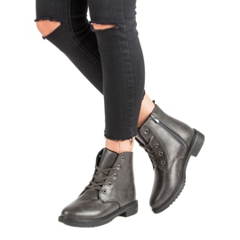 Bottines à lacets classiques gris 3