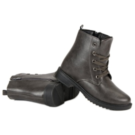 Bottines à lacets classiques gris 7