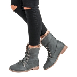 Queentina Bottes avec fourrure gris 2