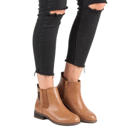 Kayla Boots camel à talon plat brun 5