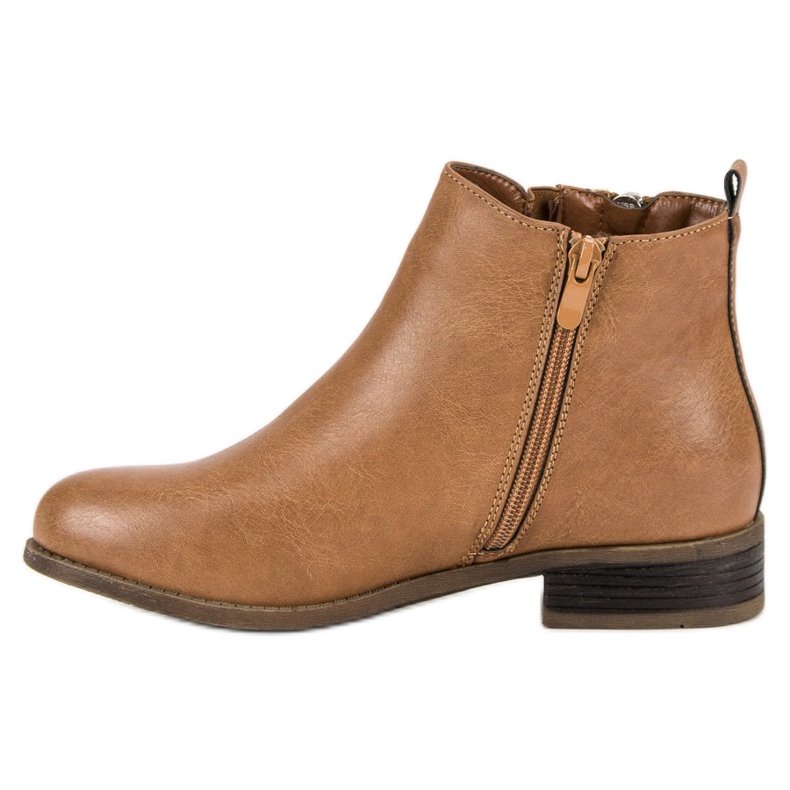 Kayla Boots camel à talon plat brun 2