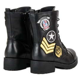 Diamantique Bottes militaires noires 2