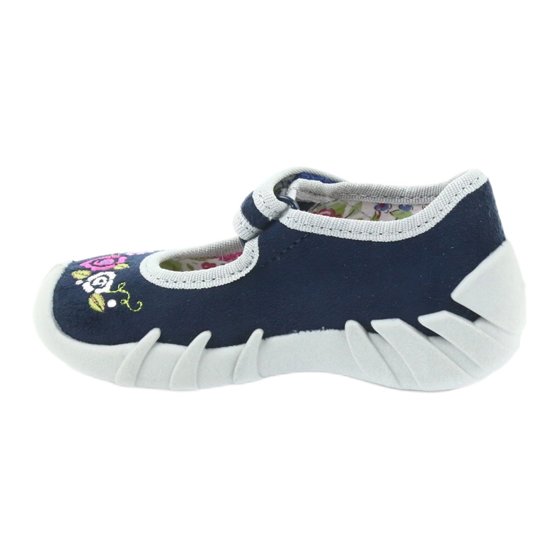 Befado chaussures pour enfants ballerines pantoufles 109P170 gris bleu marine 2