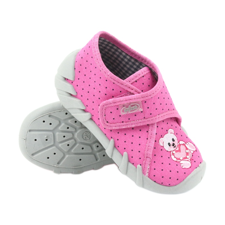 Chaussures pour enfants Befado 112P185 pantoufles rose 4