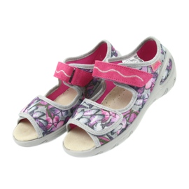 Befado chaussures pour enfants sandales semelle intérieure en cuir 433X029 violet gris rose 4