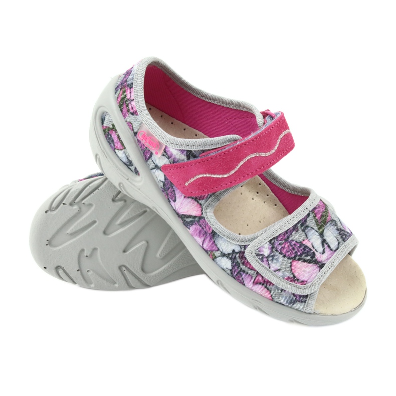 Befado chaussures pour enfants sandales semelle intérieure en cuir 433X029 violet gris rose 3 Befado chaussures pour enfants sandales semelle intérieure en cuir 433X029 violet gris rose 3